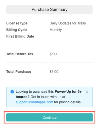 Orah Store checkout tab showing purchase details form and Continue button