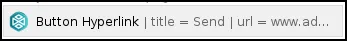 Confluence editor showing a Button Hyperlink macro placeholder inserted on the page
