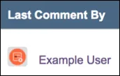 A rendered example of a Topic Last Comment By Column macro.