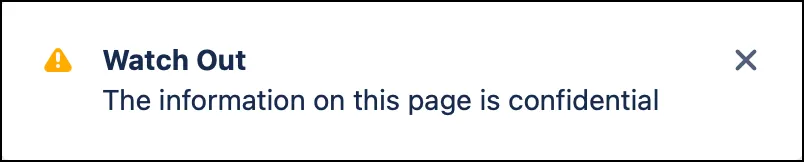 Warning alert banner with yellow background and exclamation icon