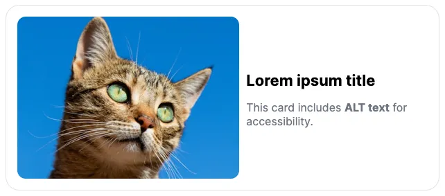 Example of an image card layout with an image on the left and text content on the right
