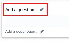 Form builder interface showing the Add question button and Short answer option highlighted
