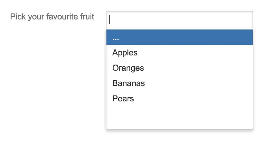 Example of a multiselect dropdown list with multiple options selected.