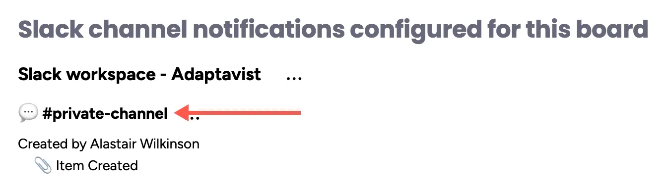 Private channel name redaction