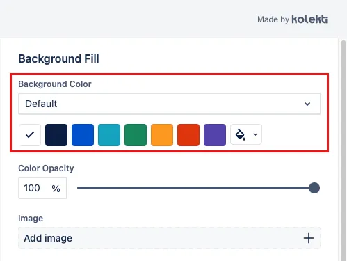 Preset background color picker for background macro.