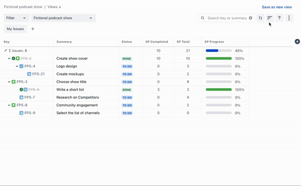 Board view showing issues grouped by Jira Teams, with each team column labeled and a badge indicating the number of issues in each group.
