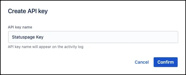 Jira Incident Updates for Statuspage configuration screen with the Set API token field highlighted