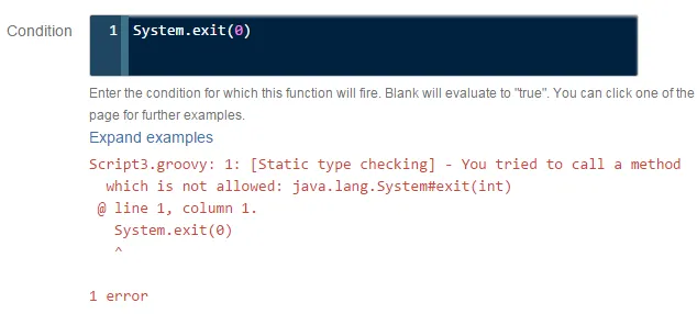 Per-repository condition validation error message