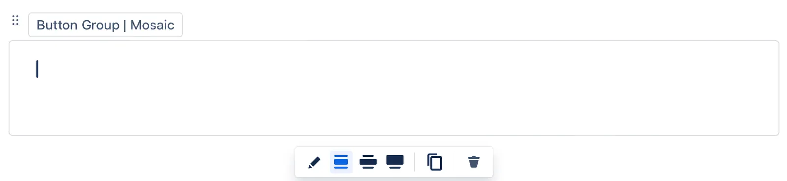 Macro placeholder displayed on the Confluence page after inserting the Button Group macro
