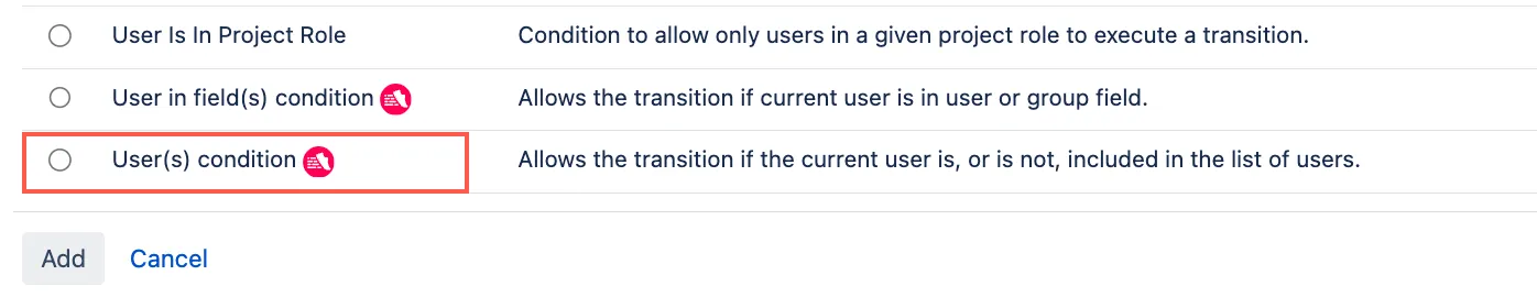 User(s) condition with icon