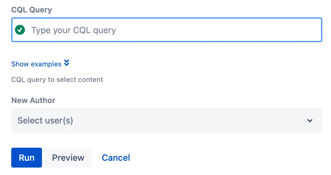 An example CQL form.