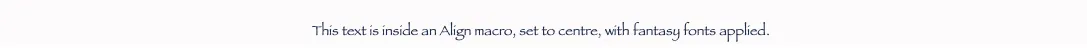 Published page showing text with the custom font applied using the Align macro and CSS Style Sheet