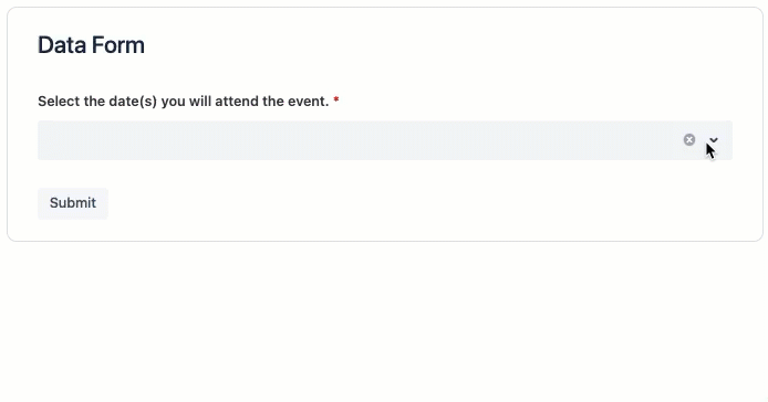 Example of a Conditional Fields macro showing a dynamic form that changes based on user input.