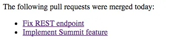 Example of email sent
