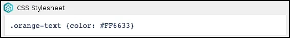 CSS Style Sheet macro showing an orange-text CSS class that sets the text color to orange