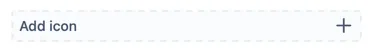 Button editor showing the Add icon option highlighted