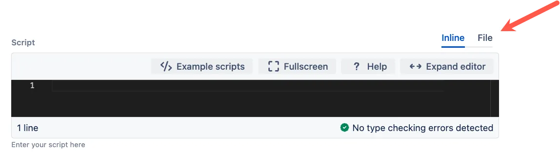 Add file button in the Script Editor