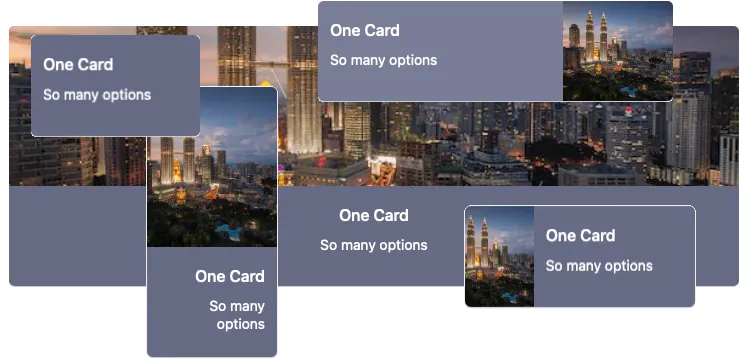 Example of all card layout options.