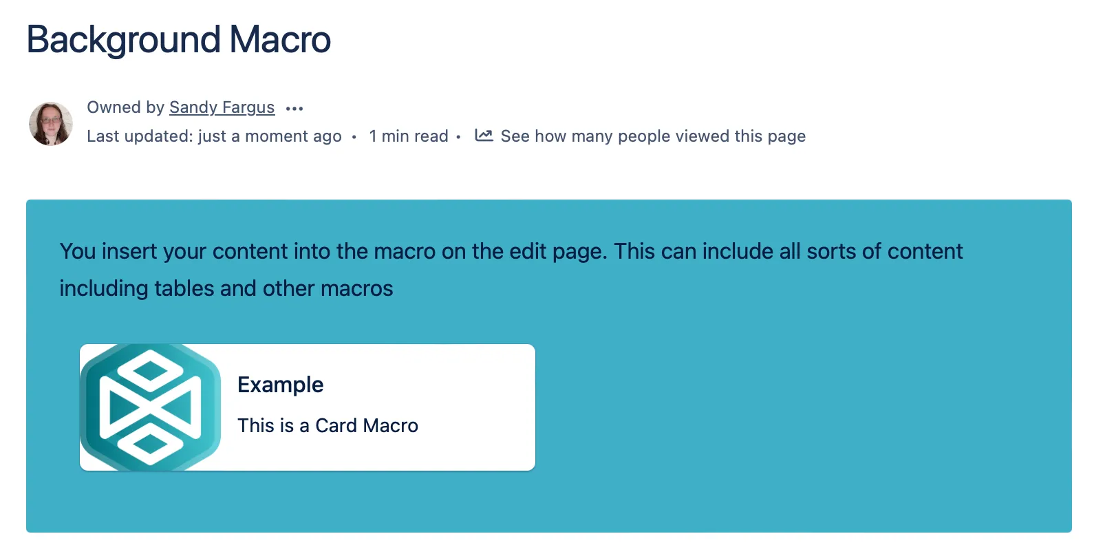 Example of background macro once published.