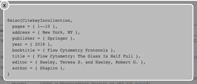 Complete reference pop-up example.