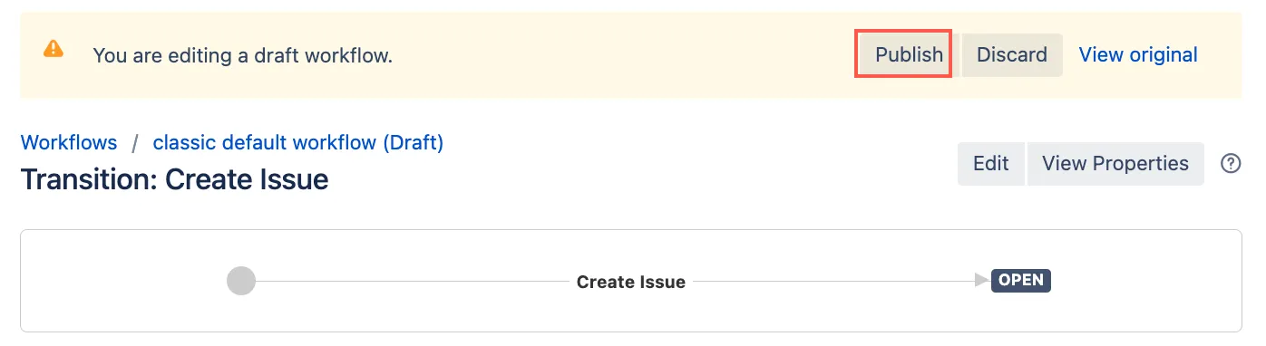 Publish workflow dialog.