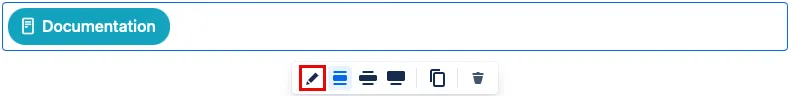 Macro placeholder with Edit icon highlighted in the button configuration interface