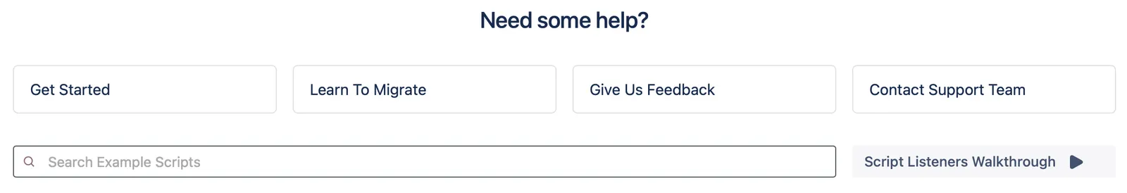 The help section of the ScriptRunner Homepage.
