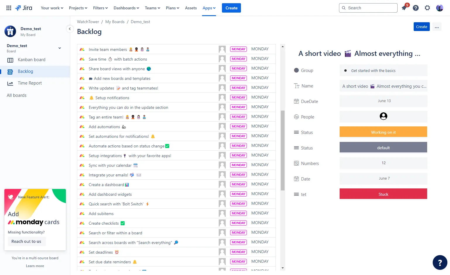 Image of an issue being viewed from the backlog
