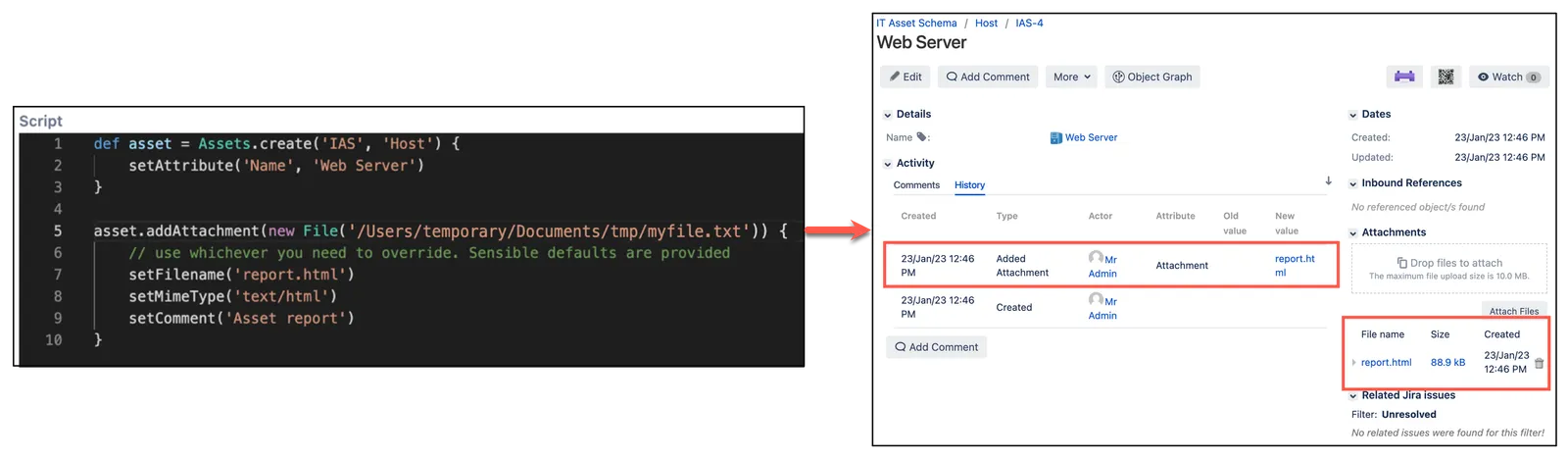 Image showing how to create attachments