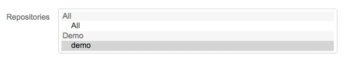 Dialog for choosing repositories for hooks