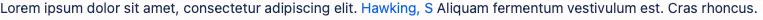 Example of a published citation showing an author reference formatted as “Hawking, S”