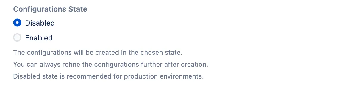 Blueprint - Getting Started script configuration Configurations State options in Bitbucket