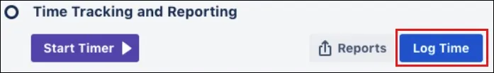 Log Time option in the Power-Ups section of an open Trello card