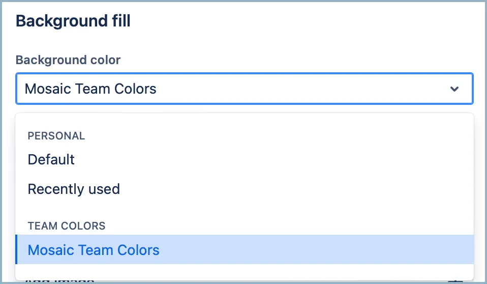 Background fill color palette options.