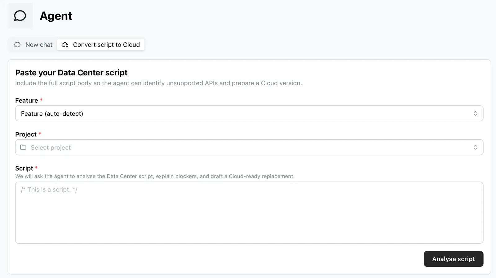 Convert script to Cloud button
