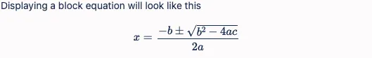Published result showing a block LaTeX equation rendered on its own line