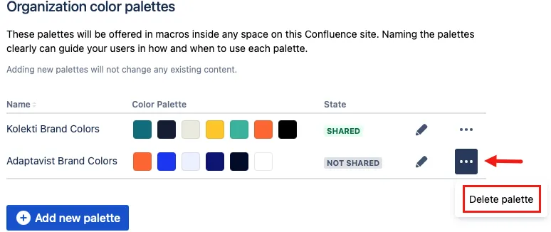 Delete color palette option.