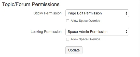 Topic and forum permissions settings