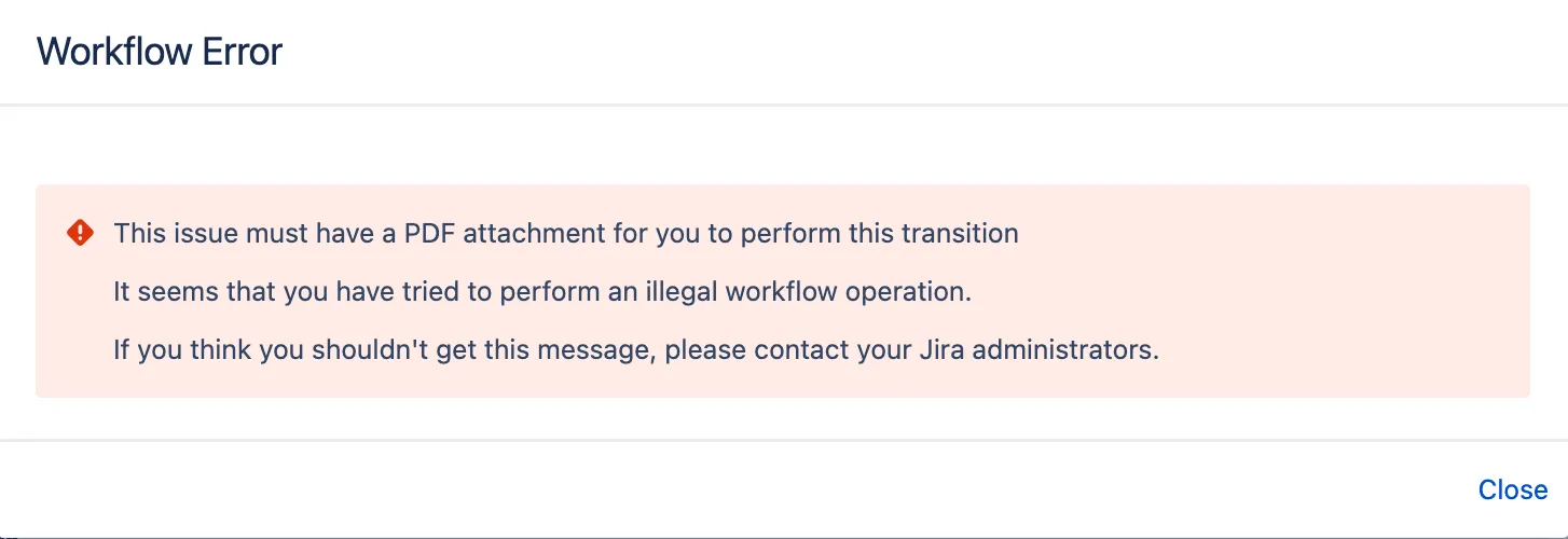 Validation error when PDF attachment is missing