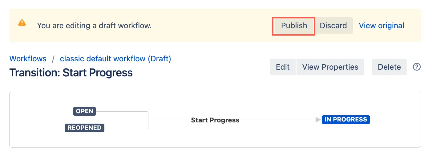 Workflow publish options