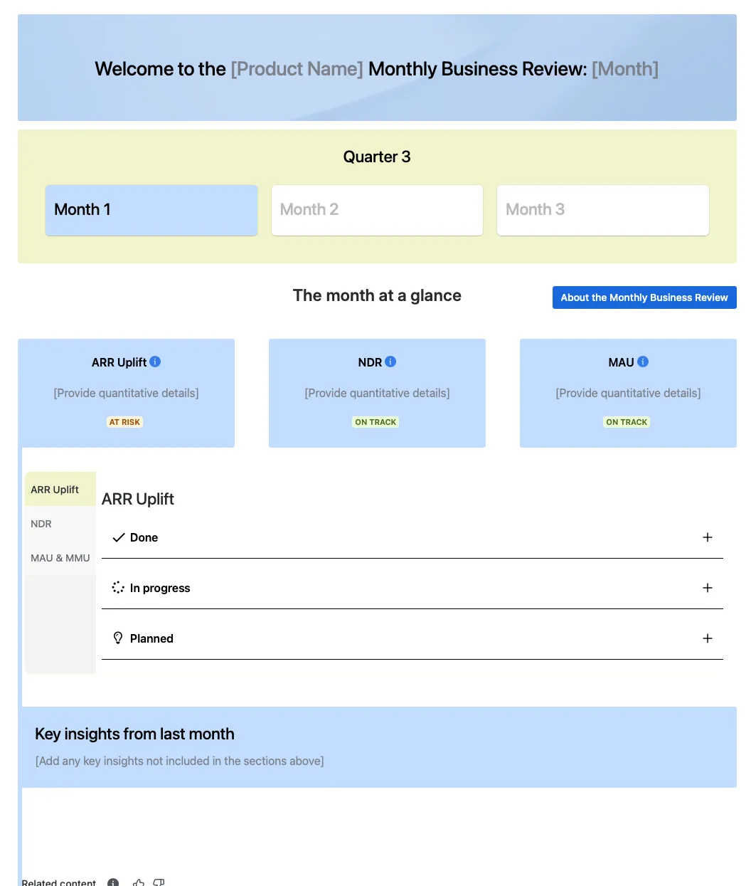 Published incident management page template