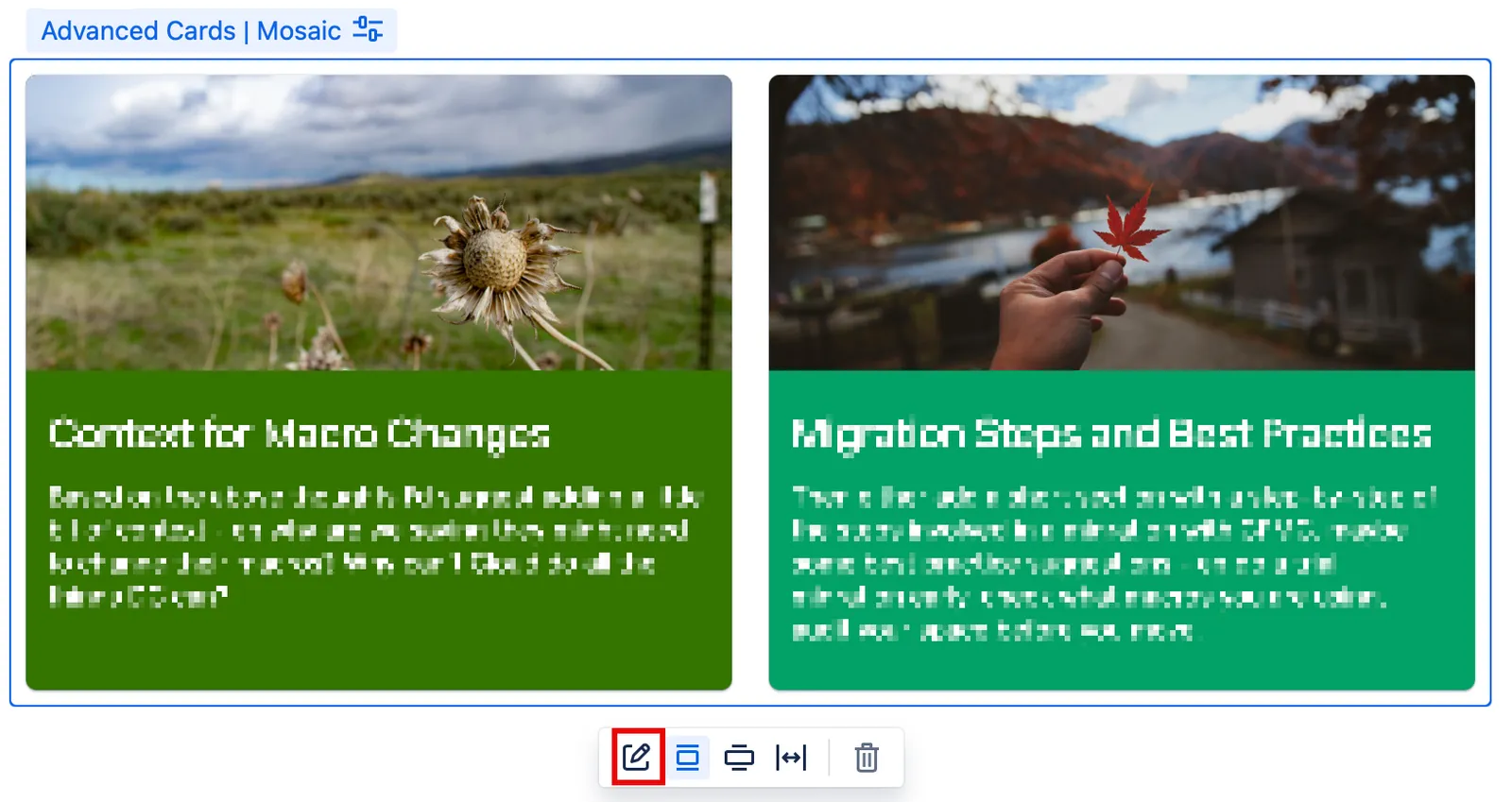 Editor window showing the selected design with the edit icon highlighted