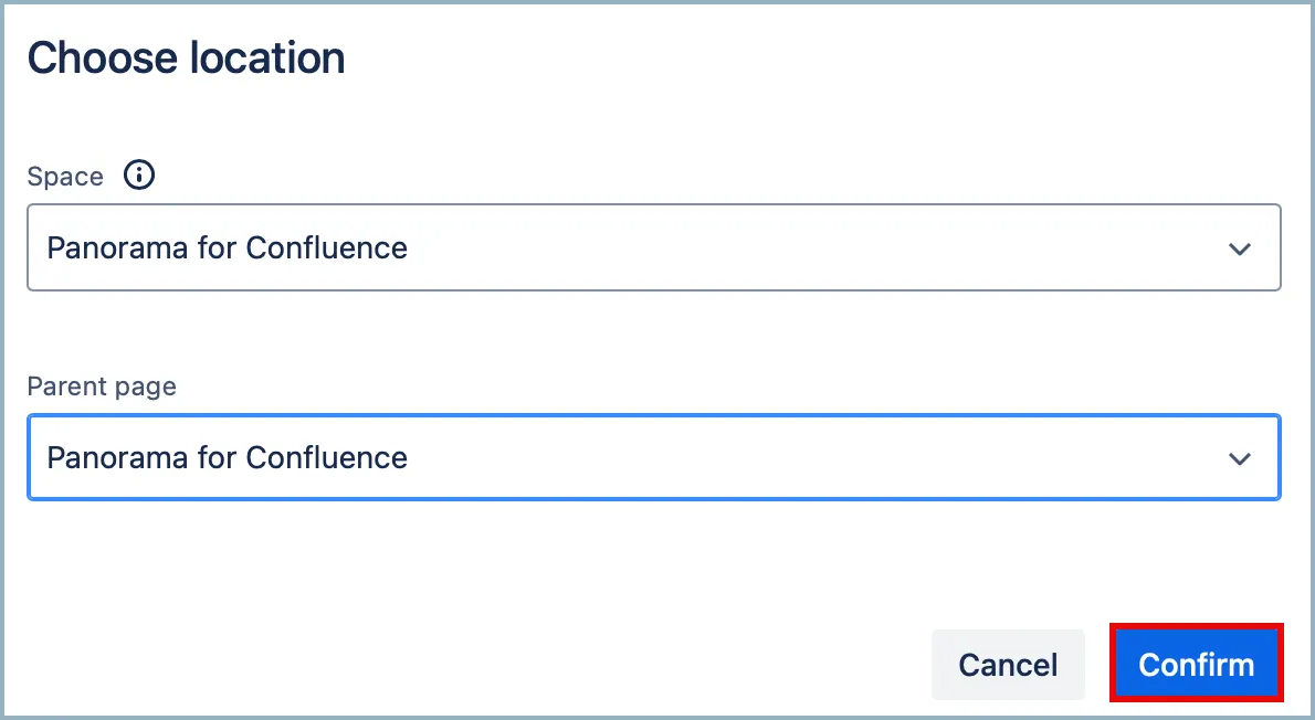 Select the parent page for the new pages in the Create multiple pages dialog.