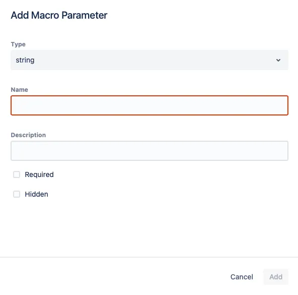 The Ad Macro Parameter form.