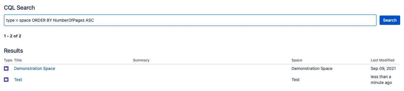 The example results.