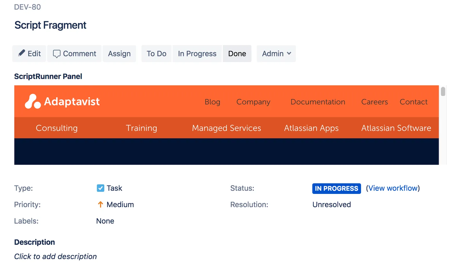Web Panel Display with External Resource example.