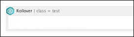Macro placeholder icon displayed on the page after inserting the Rollover macro