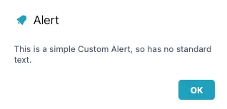 Example of a custom simple alert.