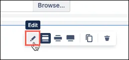 Form editor screen showing an existing Confluence form with the Edit button highlighted.
