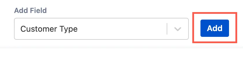 The behaviour configuration screen with the Customer Type field added.